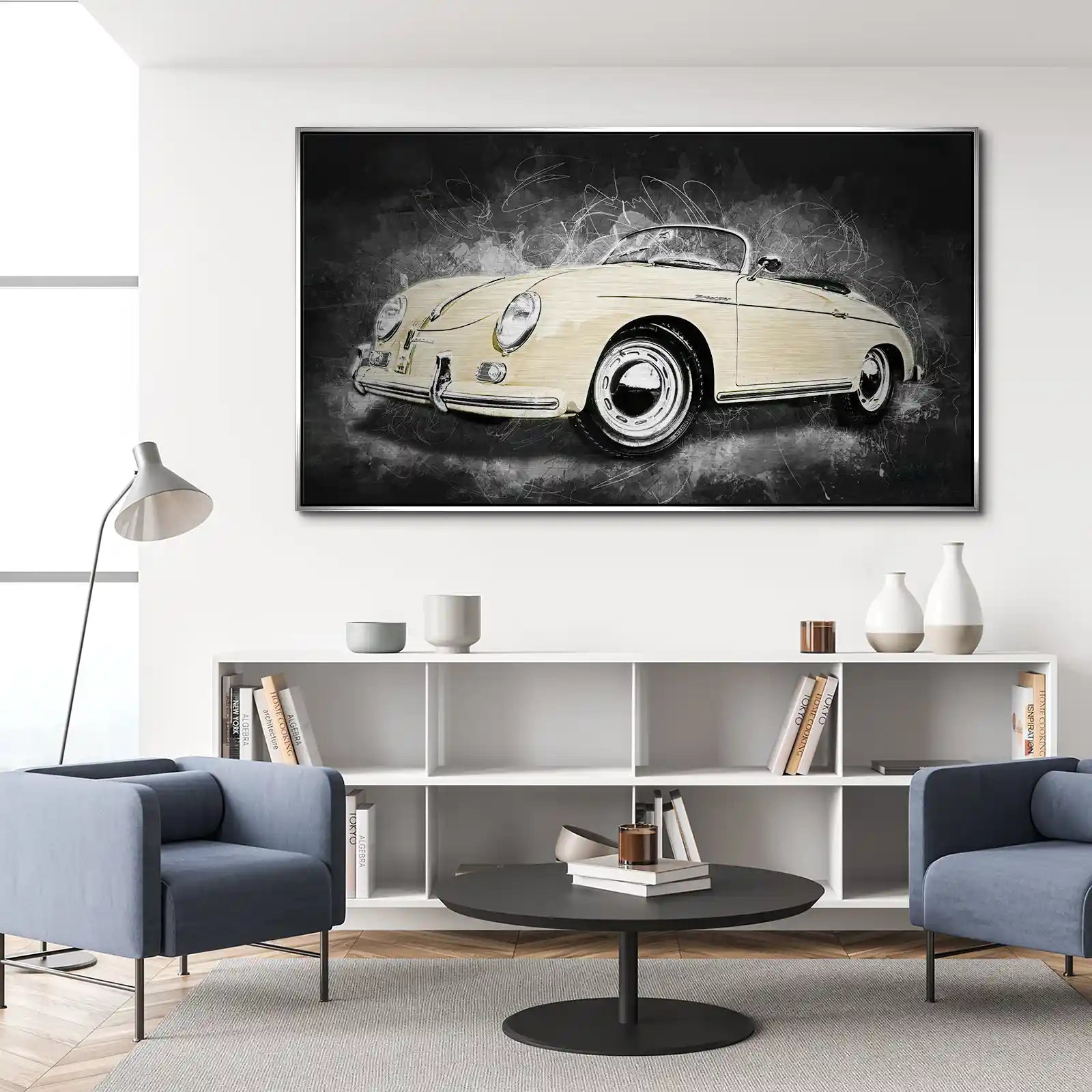 Retro Porsche Speedster Abstrakt Style Alu Gebürstet INGALERIE