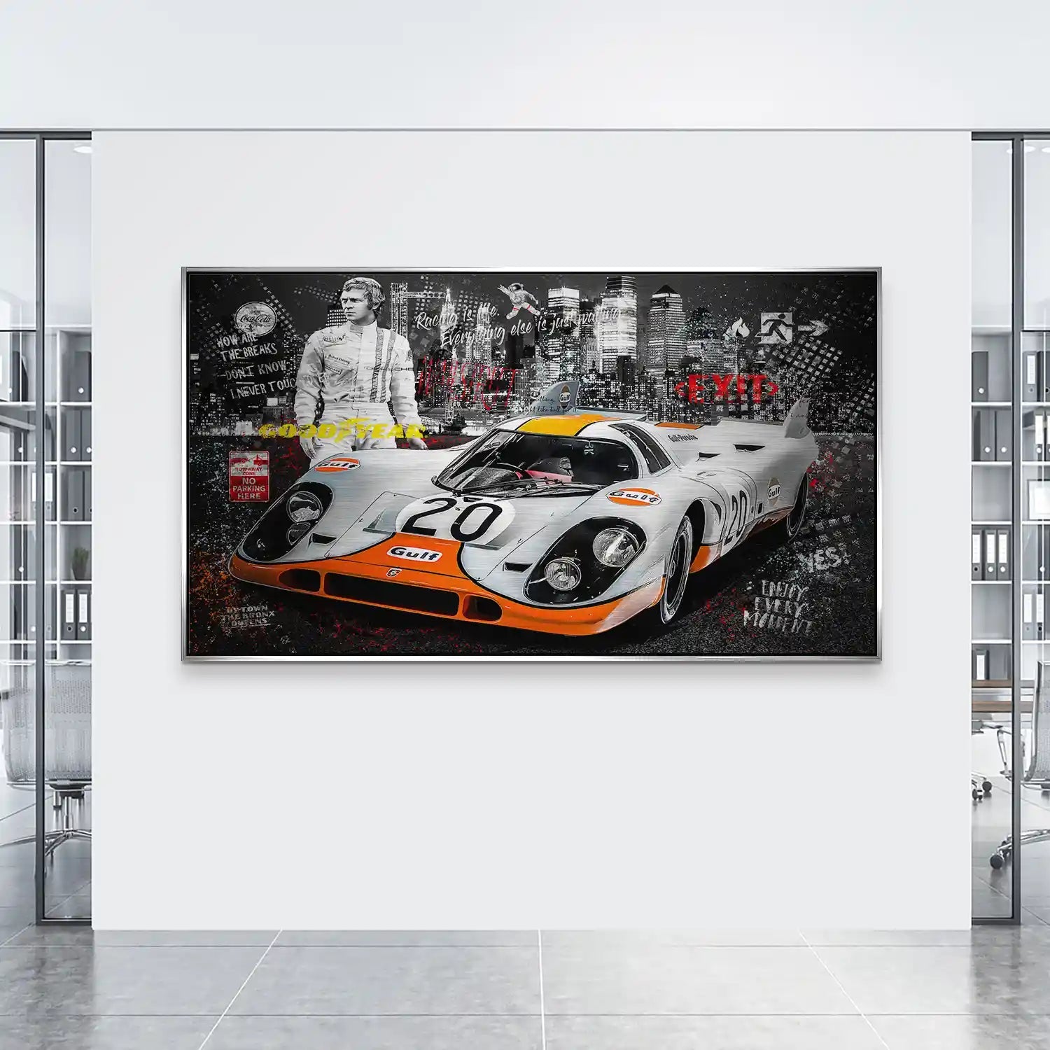 Steve McQueen Porsche 917 Black Style Alu Gebürstet INGALERIE