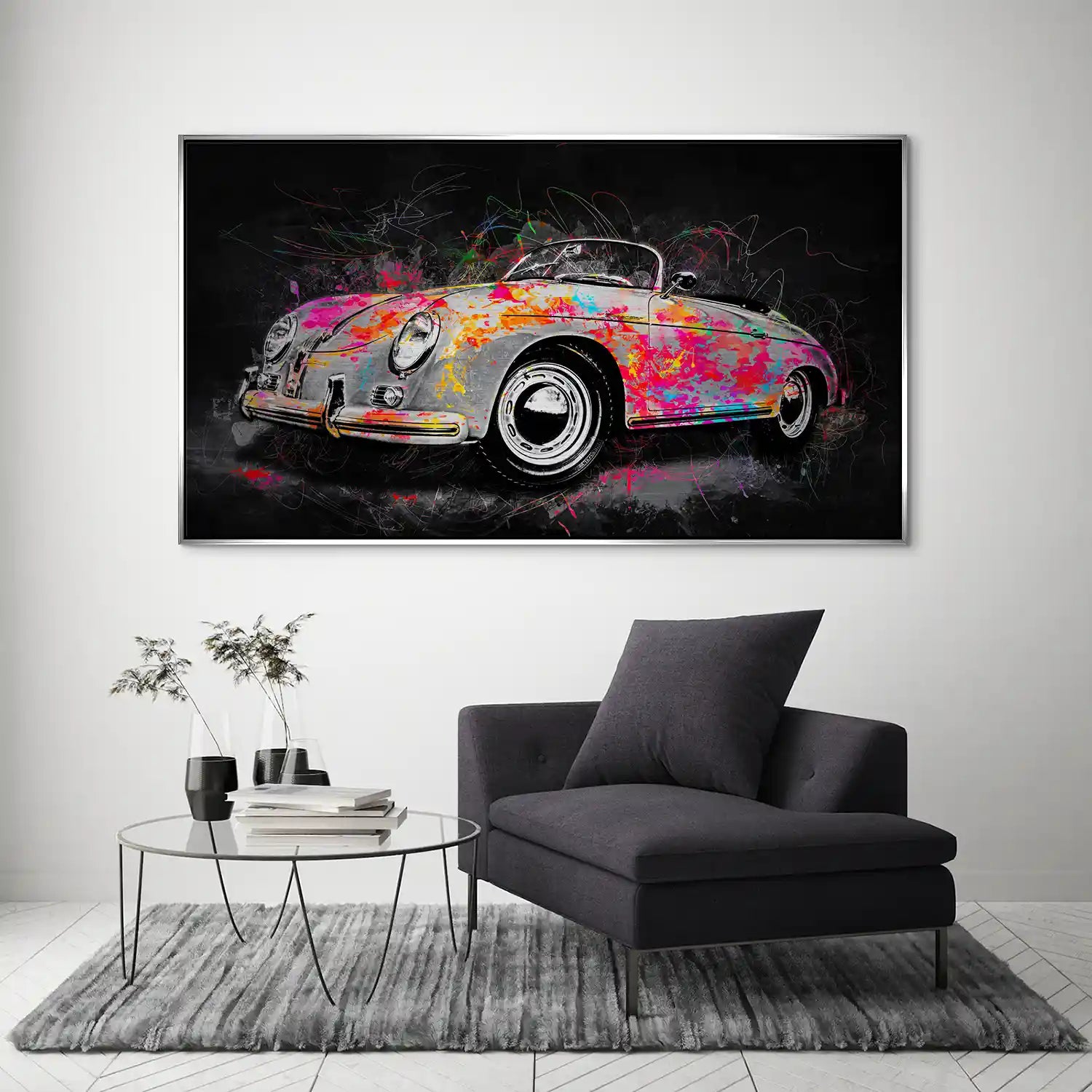 Porsche Speedster Pop Art Style Alu Gebürstet INGALERIE