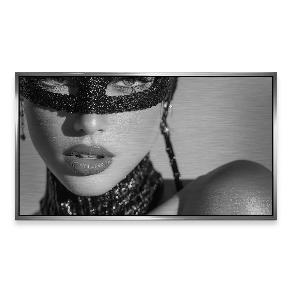 Masked Beauty Noir Art Alu Gebürstet
