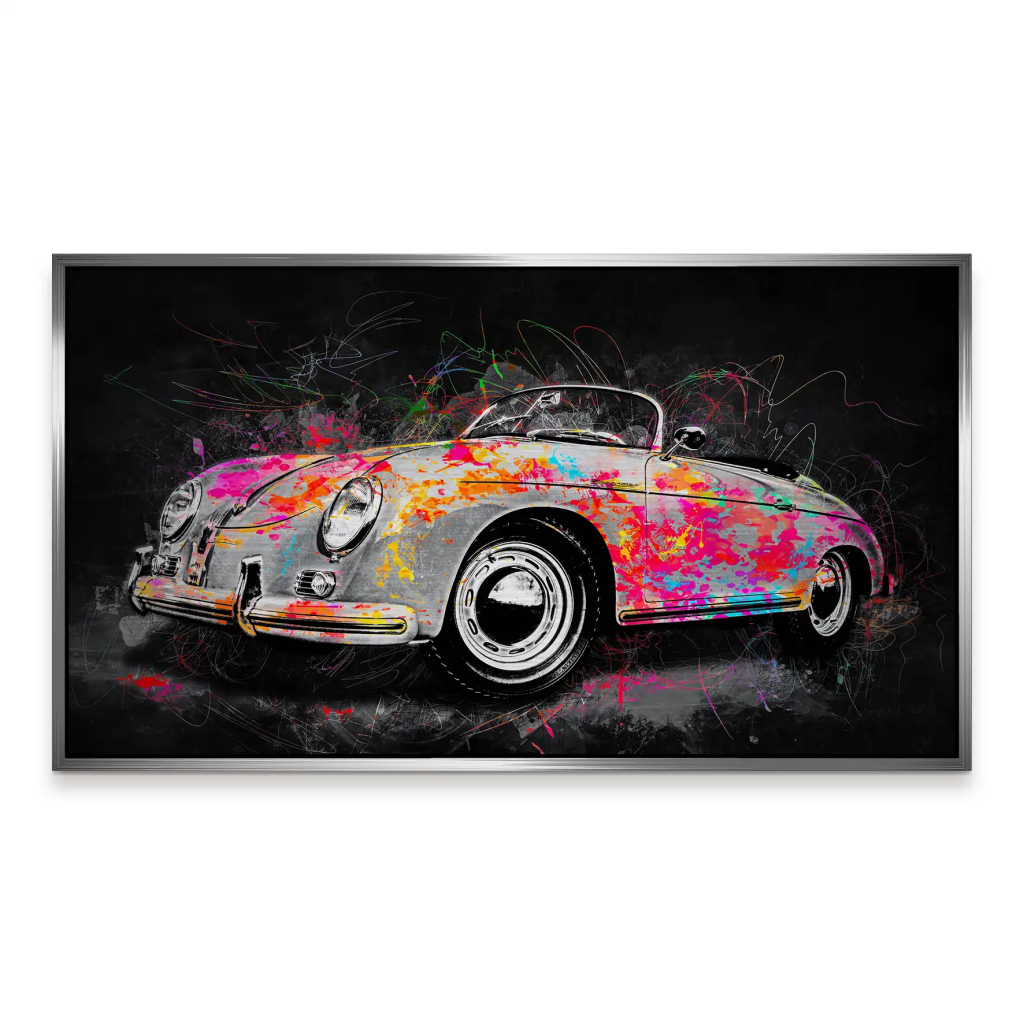 Porsche Speedster Pop Art Style Alu Gebürstet INGALERIE