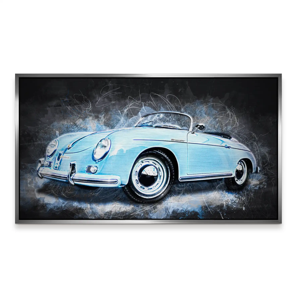 Blue Porsche Speedster Abstrakt Style Alu Gebürstet INGALERIE