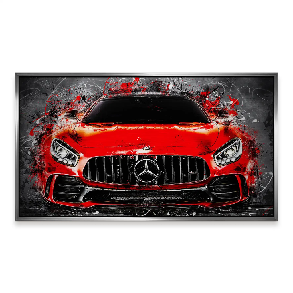 Mercedes AMG GT Abstrakt Rot Alu Gebürstet Bild INGALERIE