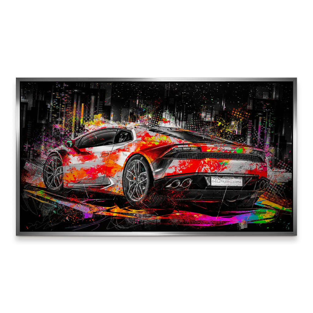 Lambo Huracan Pop Art Style Alu Gebürstet INGALERIE