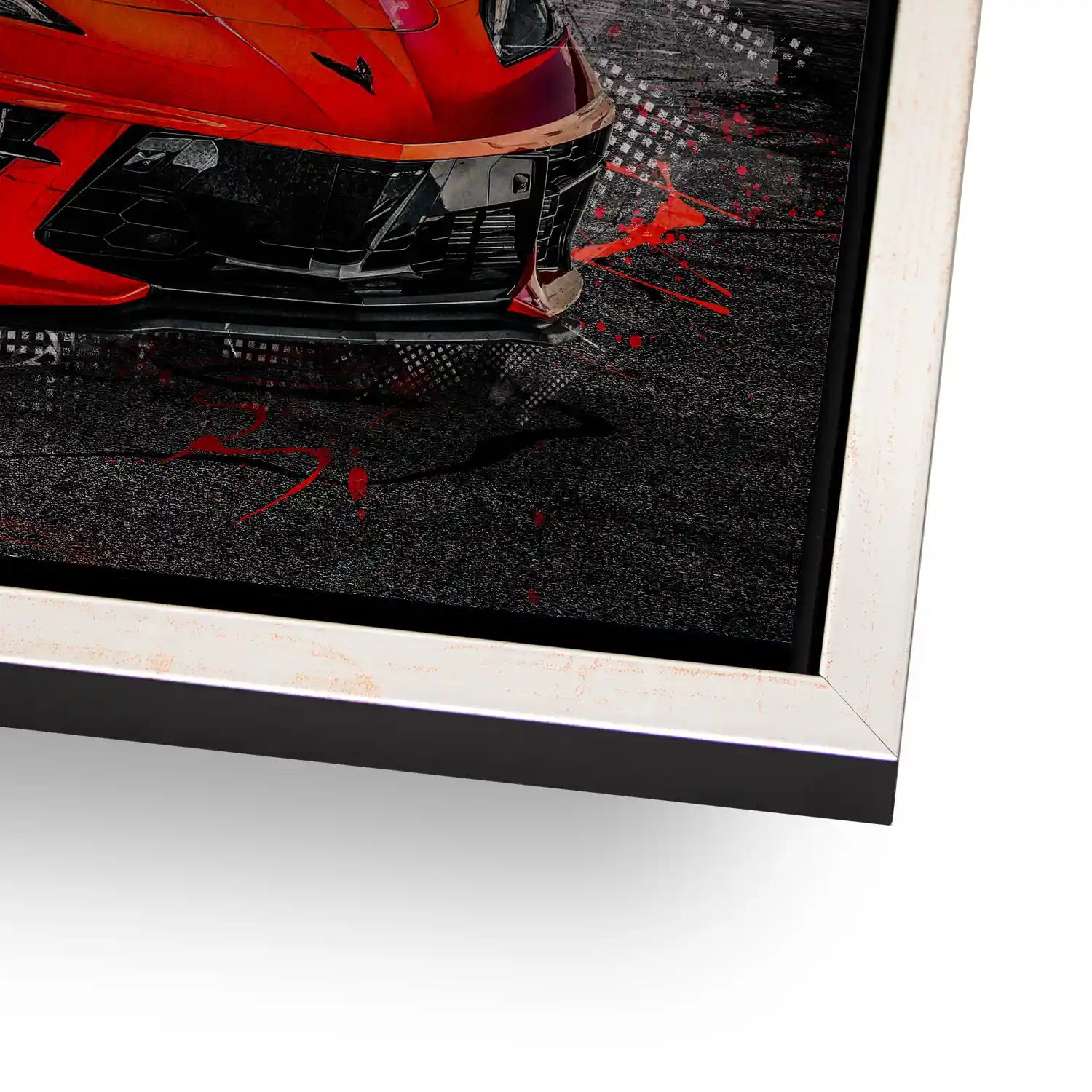 Corvette C8 Abstrakt Rot Alu Gebürstet INGALERIE