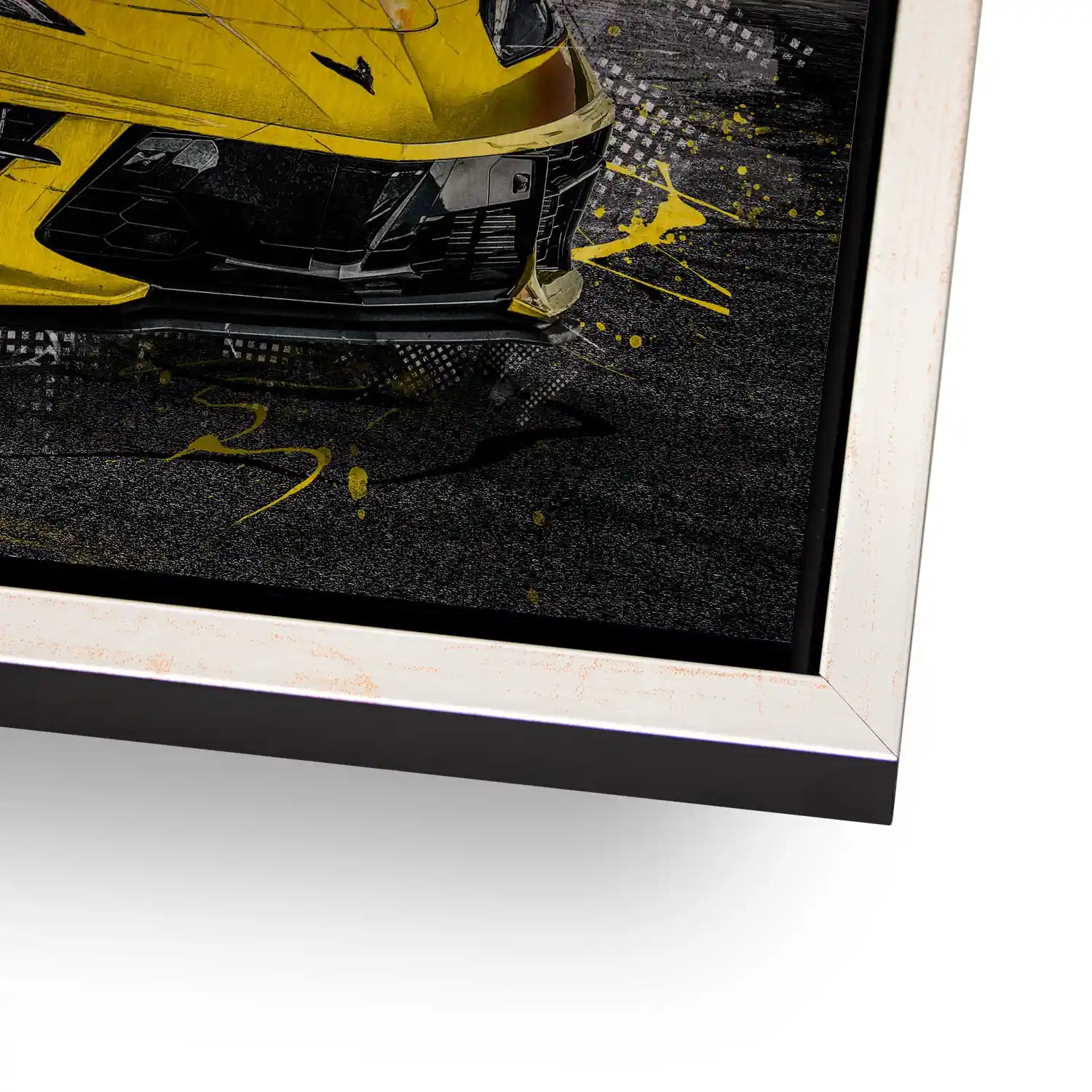 Corvette C8 Abstrakt Gelb Alu Gebürstet Bild INGALERIE