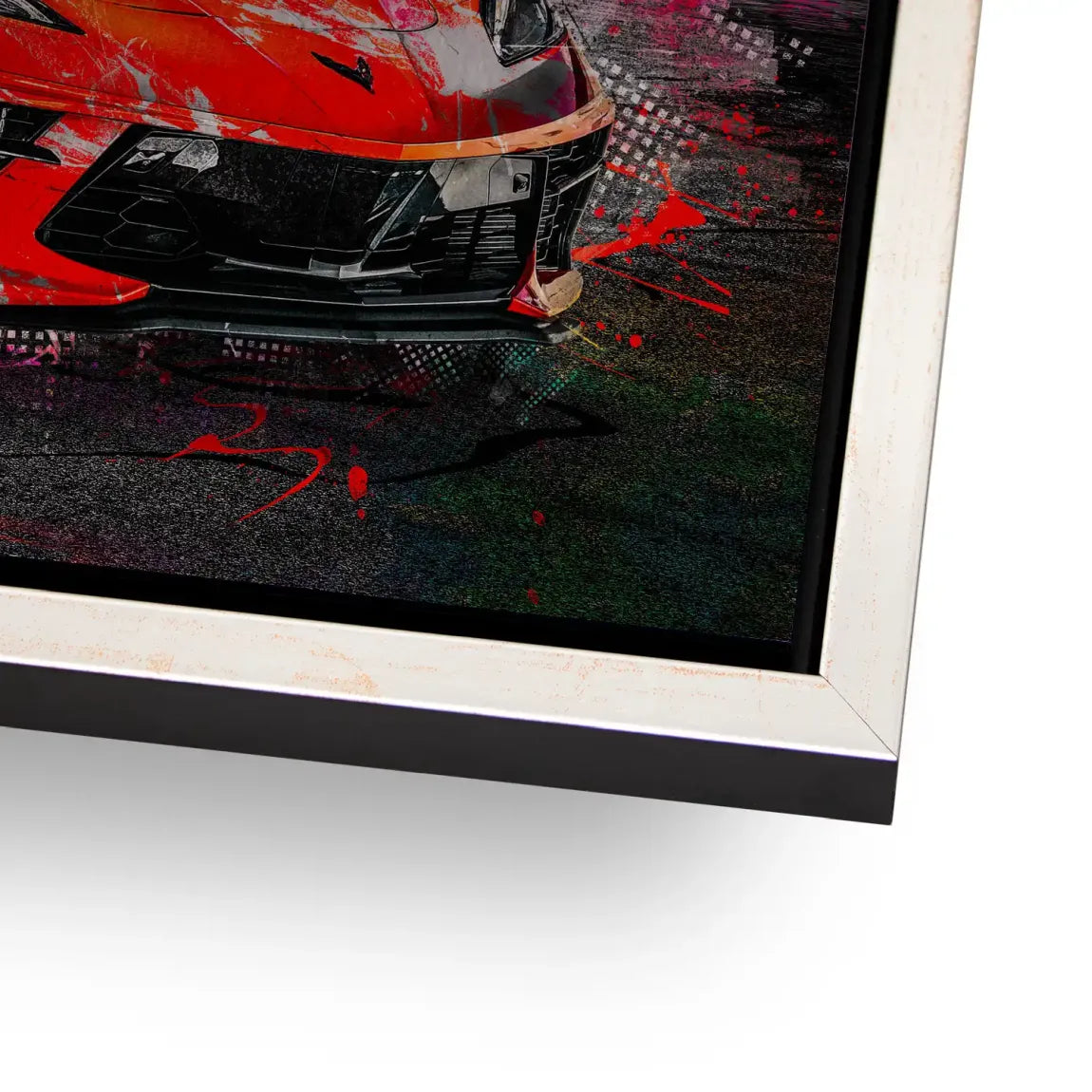 Corvette C8 Abstrak Red Style Alu Gebürstet Bild INGALERIE