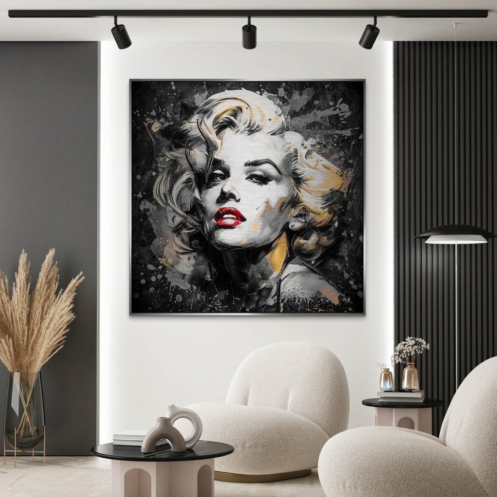 Marilyn Monroe Abstrakt Black Alu Gebürstet Bild INGALERIE