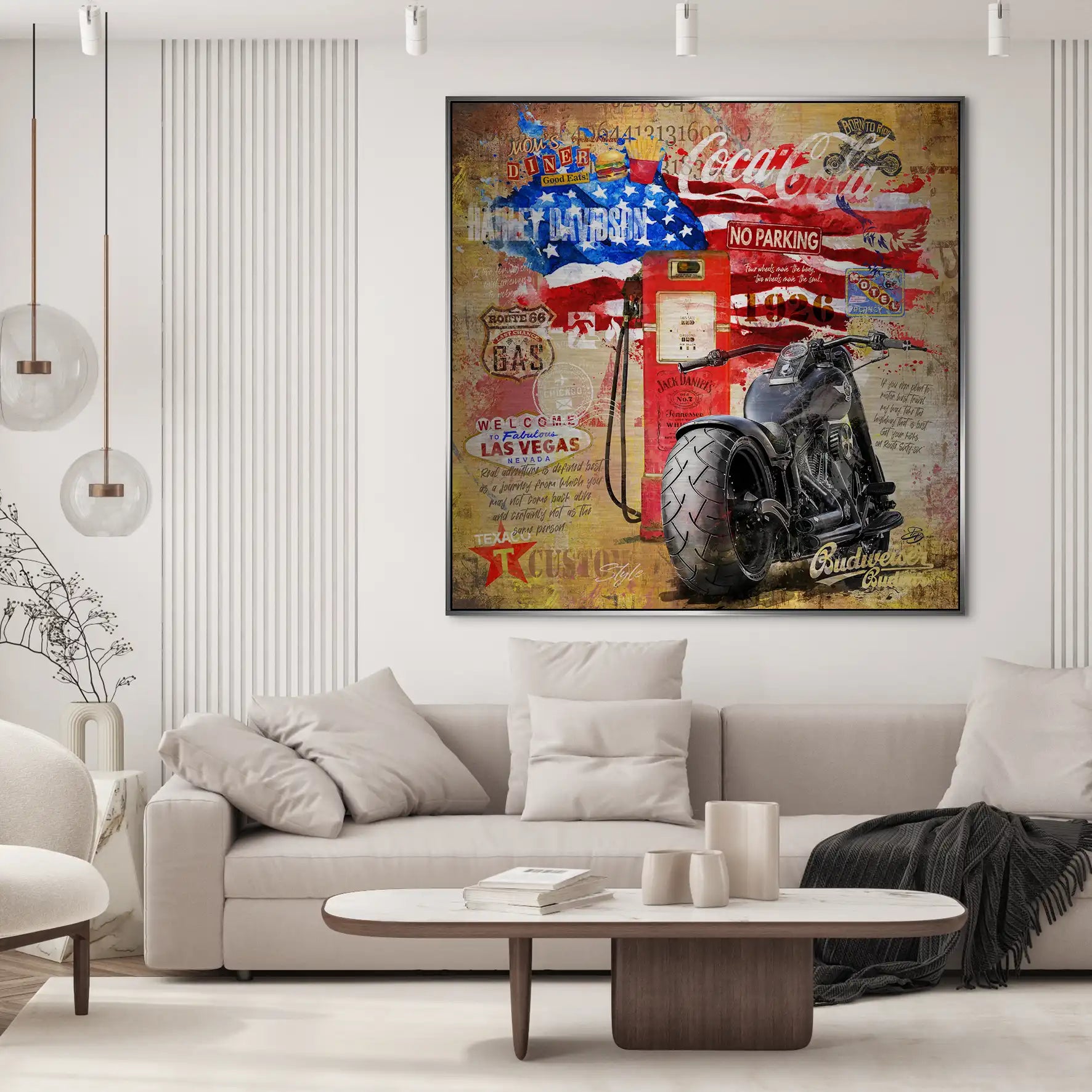Harley USA Pop Art Alu Gebürstet INGALERIE