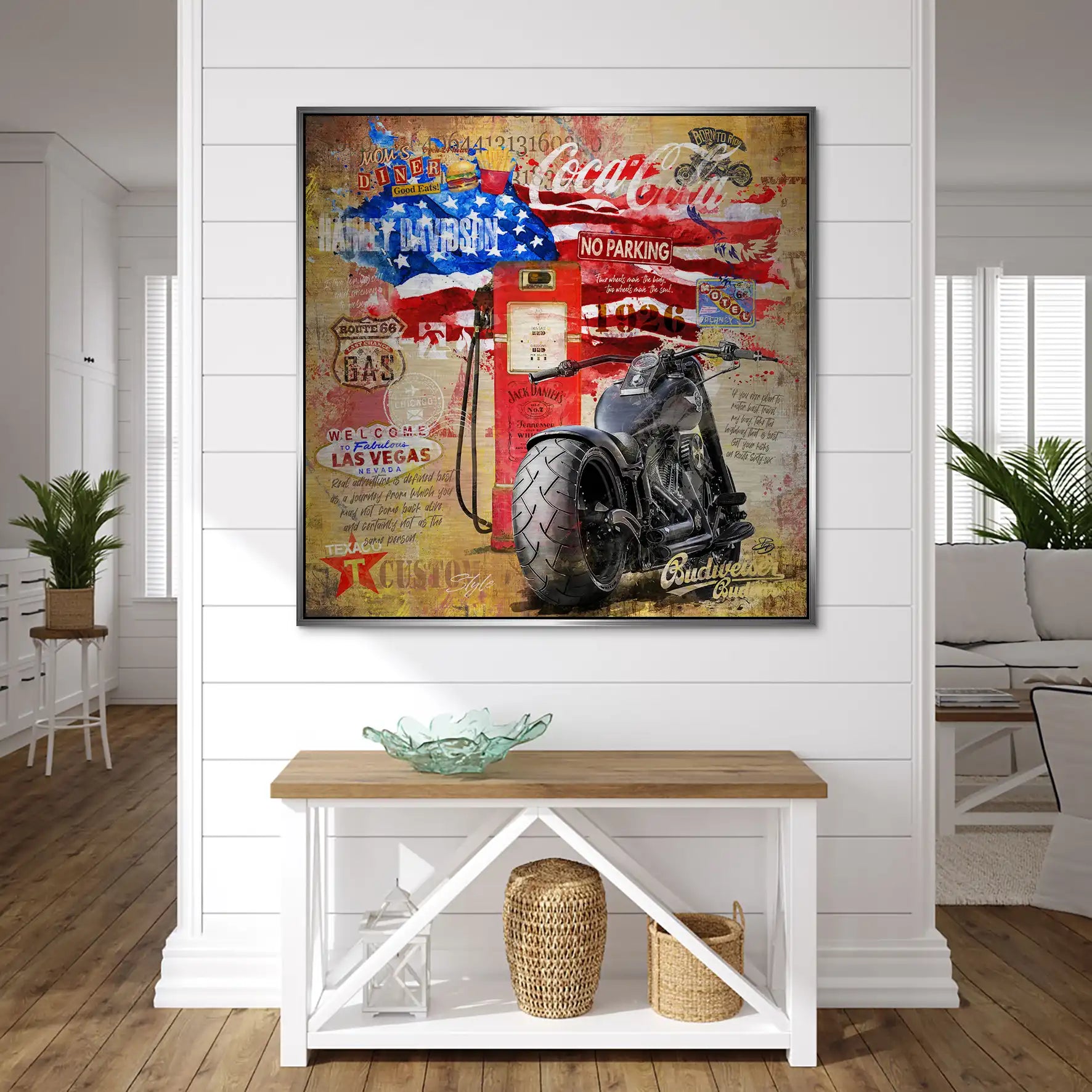 Harley USA Pop Art Alu Gebürstet INGALERIE