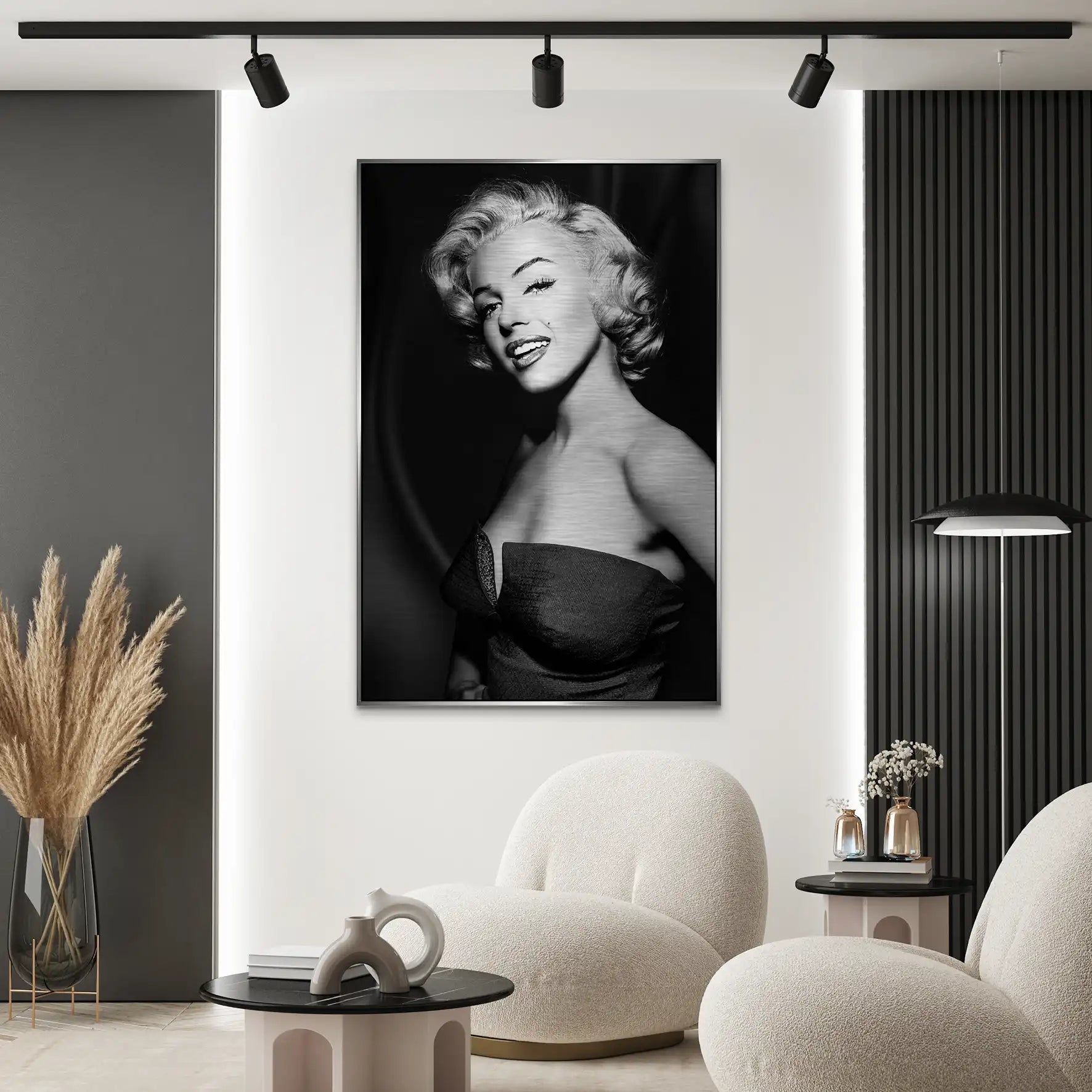 Marilyn Black and White AluDibond Gebürstet INGALERIE