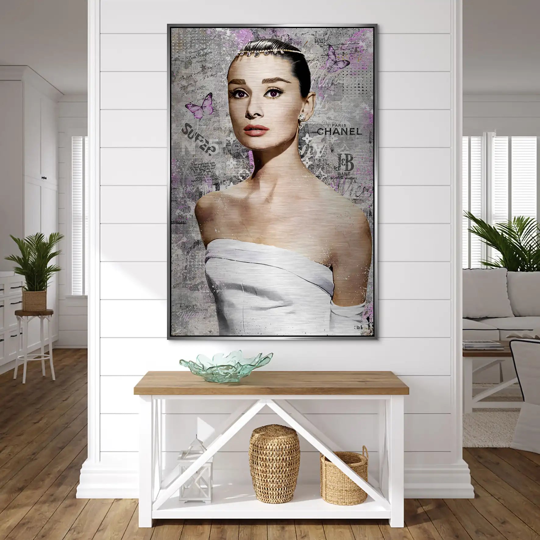 Audrey Hepburn Silver Style Pop Art AluDibond Gebürstet INGALERIE