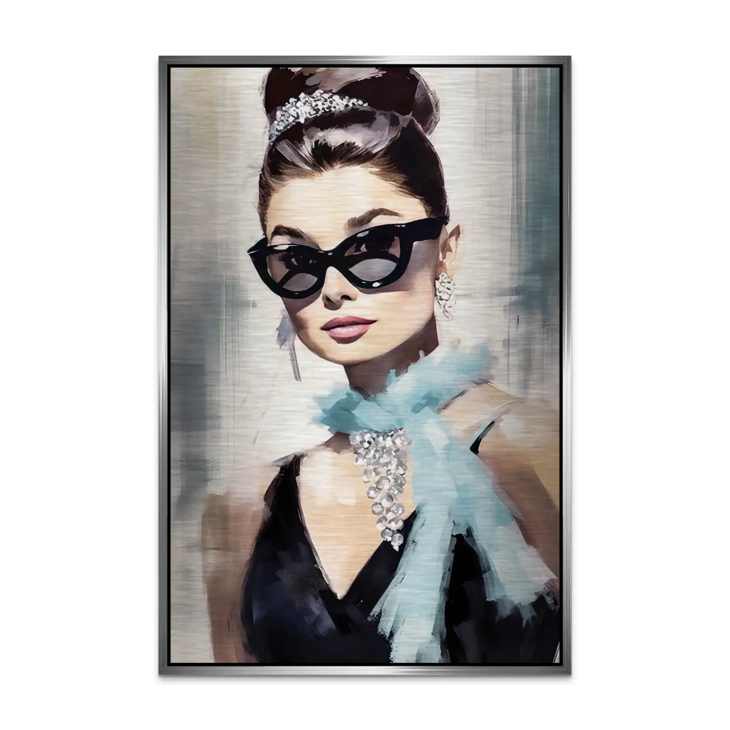 Audrey Hepburn Tiffany Style Alu Dibond Gebürstet INGALERIE