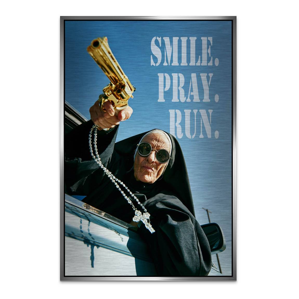 Rebel Nun Aluminiumbild gebürstet