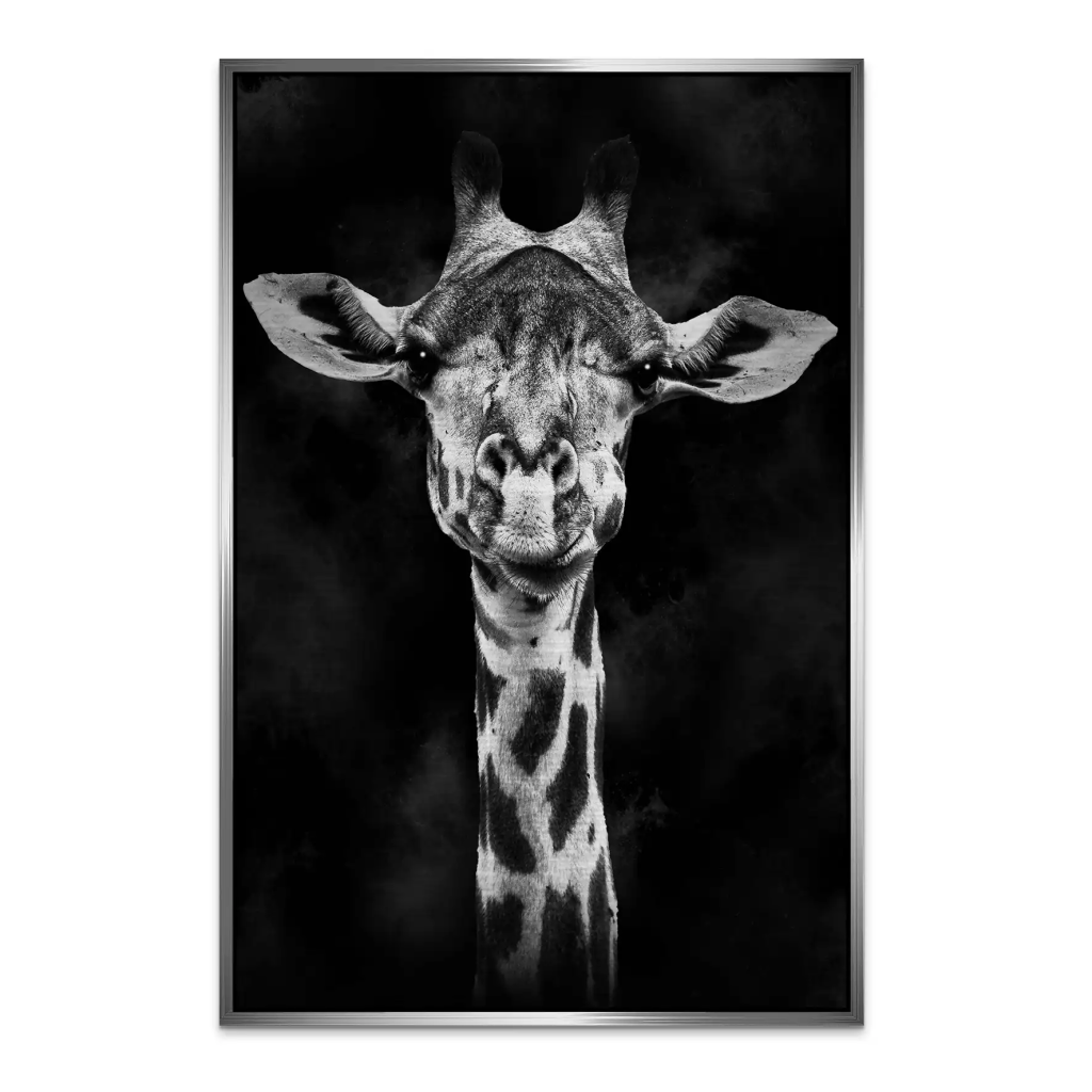 Giraffe Abstrakt Black Style AluDibond Gebürstet INGALERIE