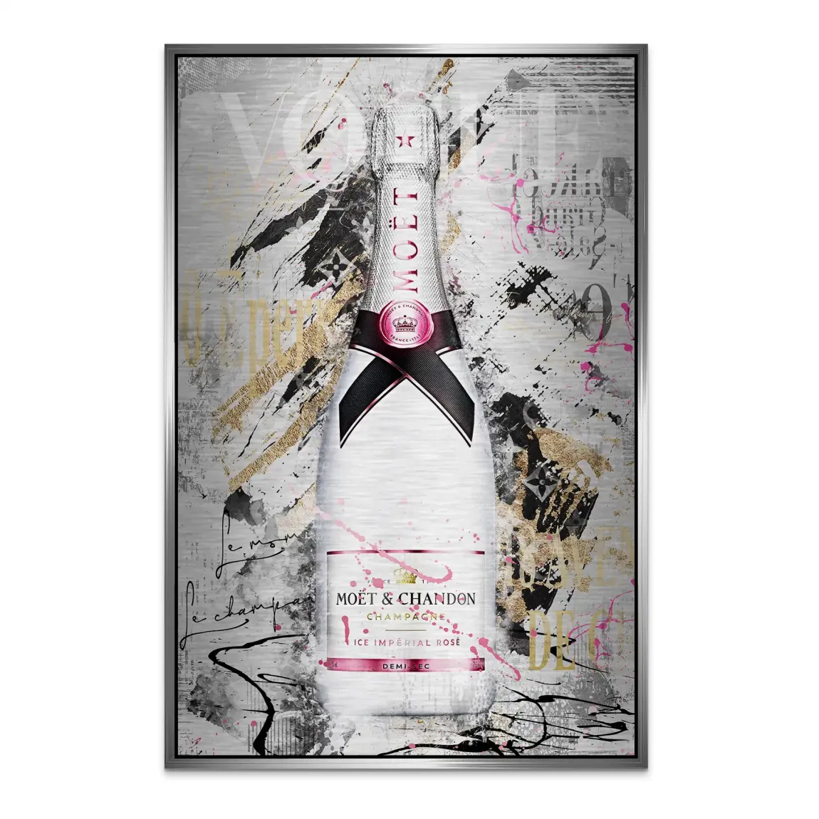 Champagner Rosé Aluminiumbild gebürstet