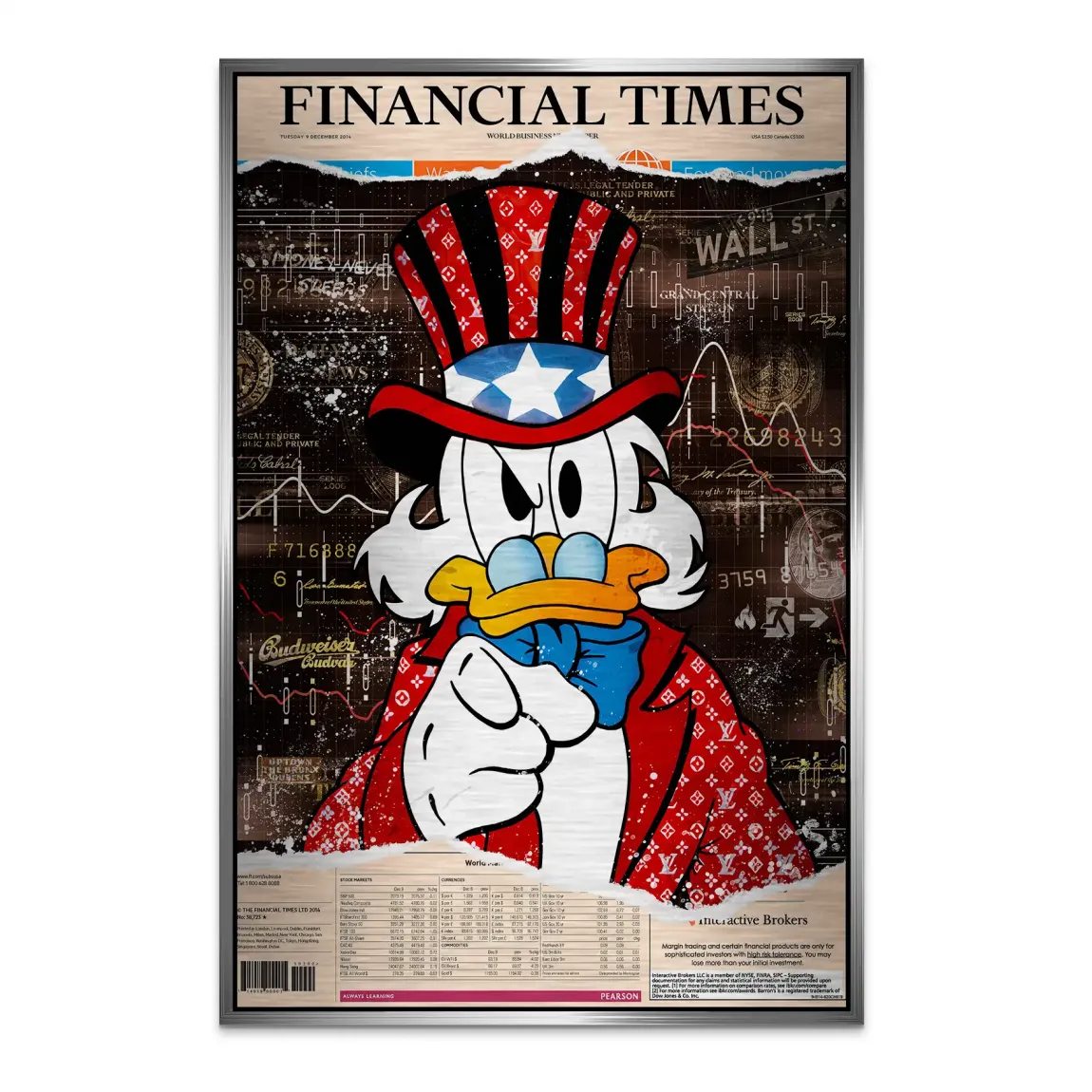 Dagobert Financial Times Alu Dibond Bild gebürstet