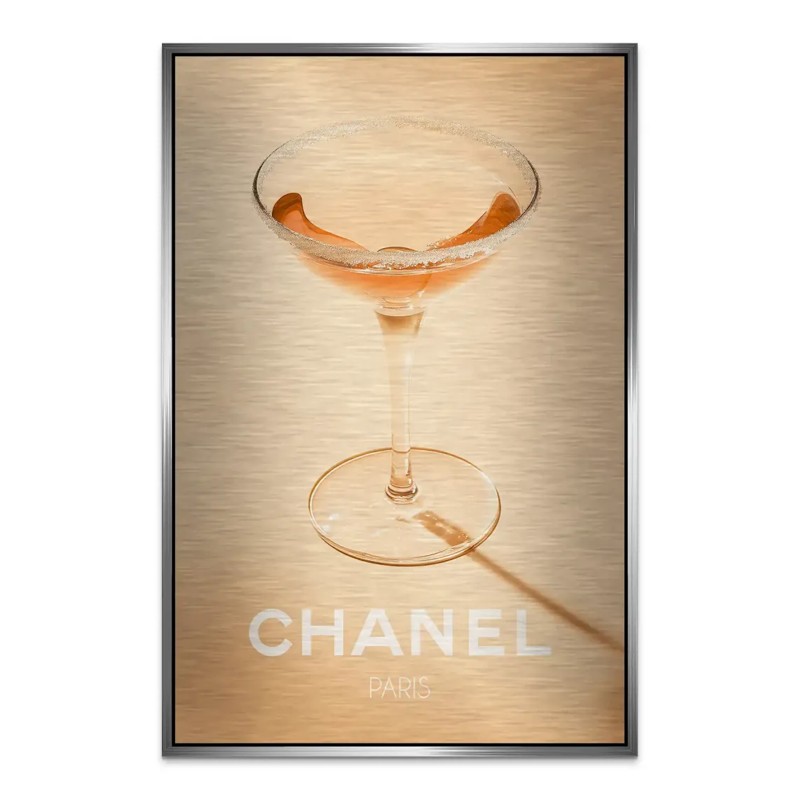 Chanel Glam Cocktail Alu Dibond Bild gebürstet
