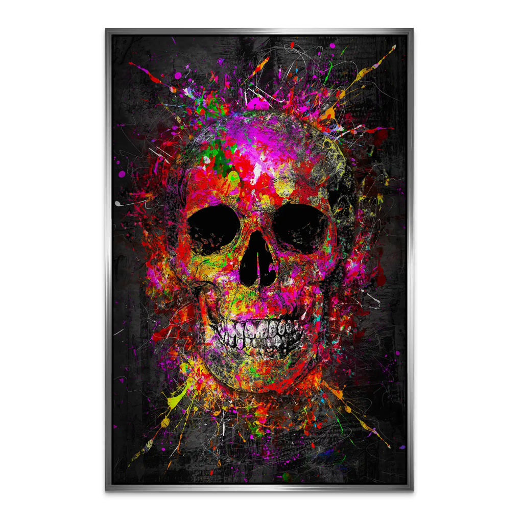 Totenkopf Abstrakt Color Art AluDibond Gebürstet INGALERIE