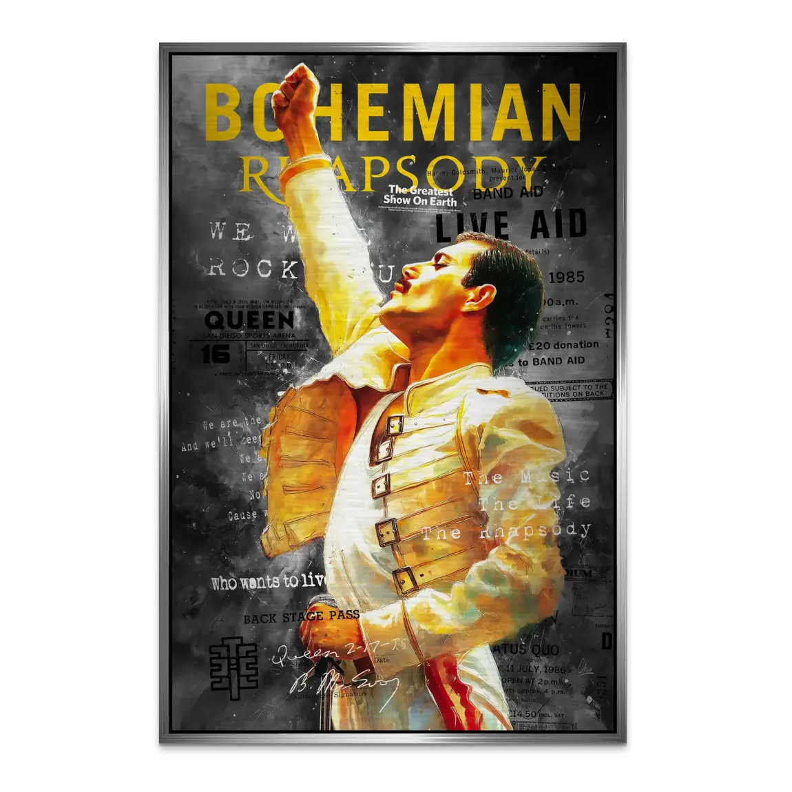 Freddie Mercury Bohemian Alu Dibond Bild gebürstet