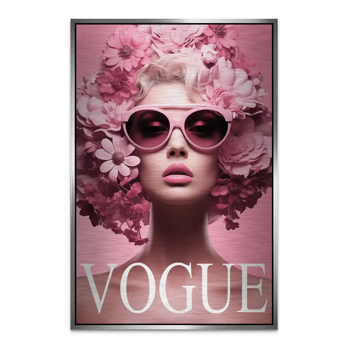 Floral Pink Vogue Alu Dibond Bild gebürstet