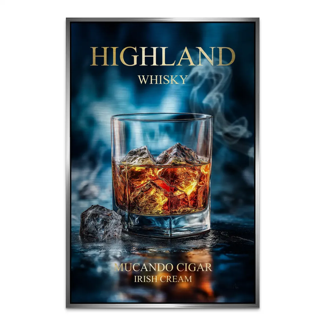Highland Whisky Glow Alu Dibond Bild gebürstet