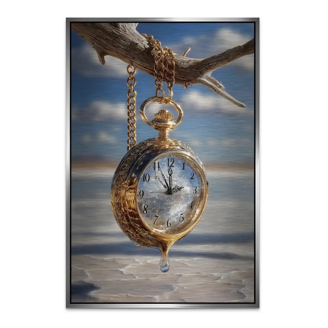 Dali Time Alu Dibond Bild gebürstet