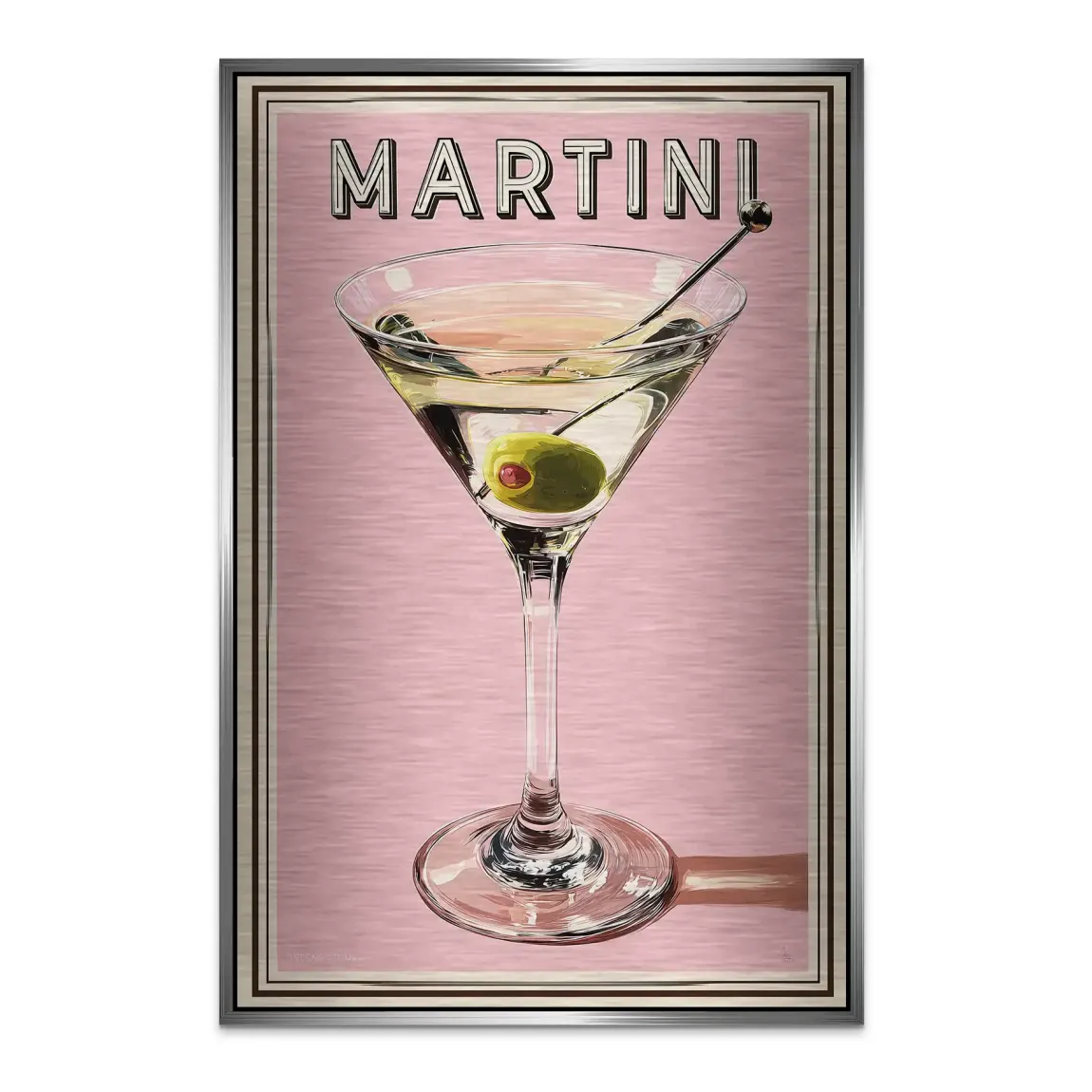 Martini Retro Art Alu Dibond Bild gebürstet