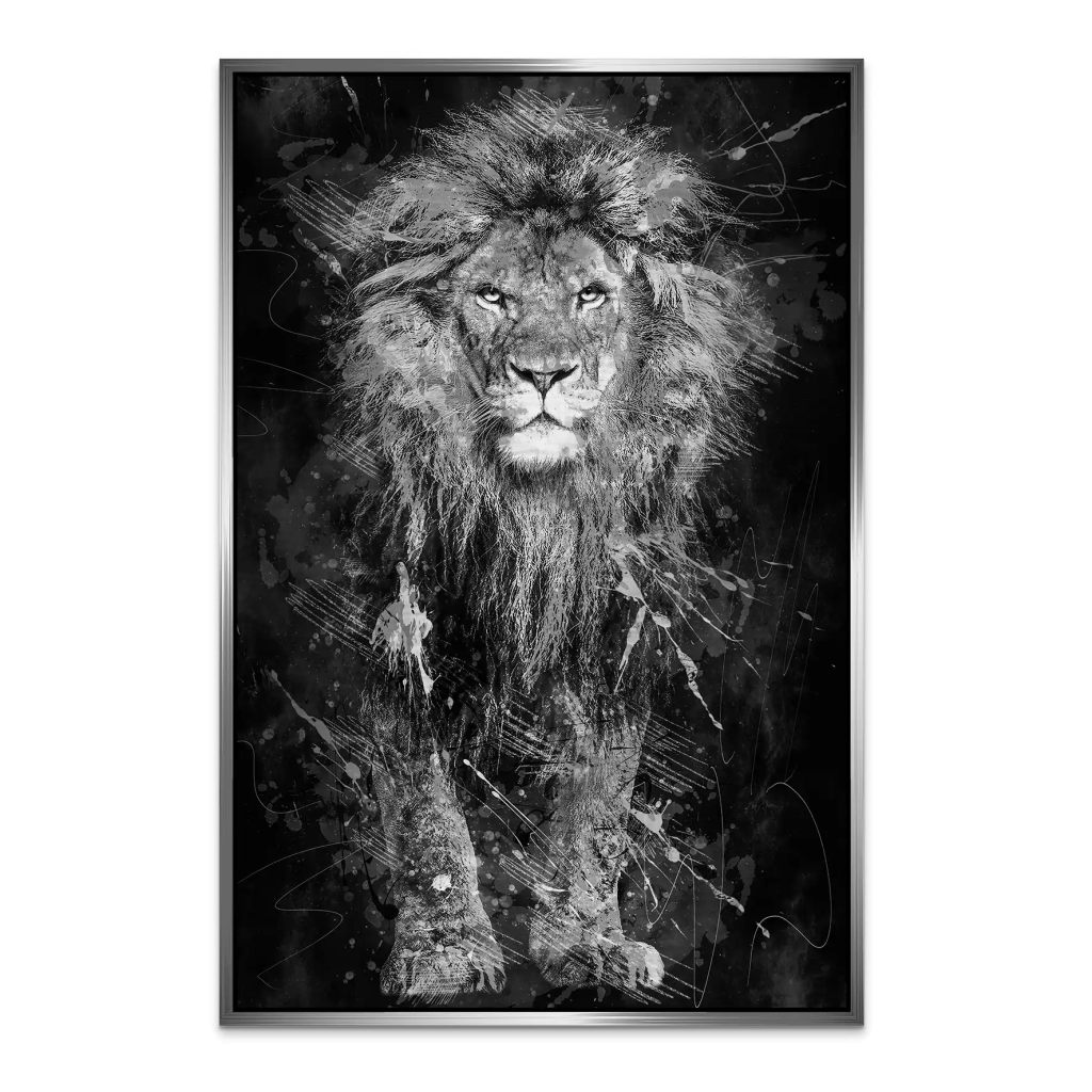 Lion Dark Splash AluDibond Gebürstet INGALERIE