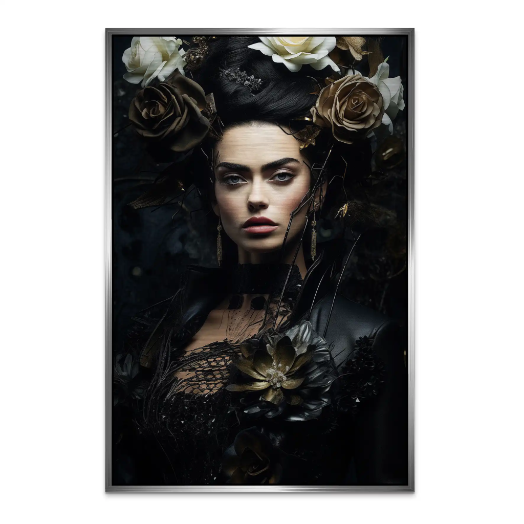 Frida Kahlo Dark Style AluDibond Gebürstet INGALERIE