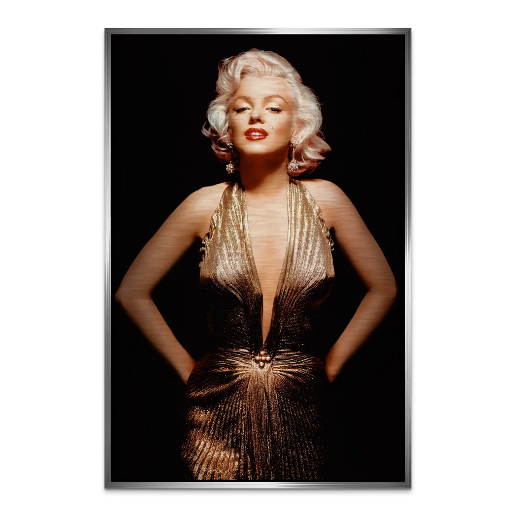 Marilyn Gold Dress AluDibond Gebürstet INGALERIE