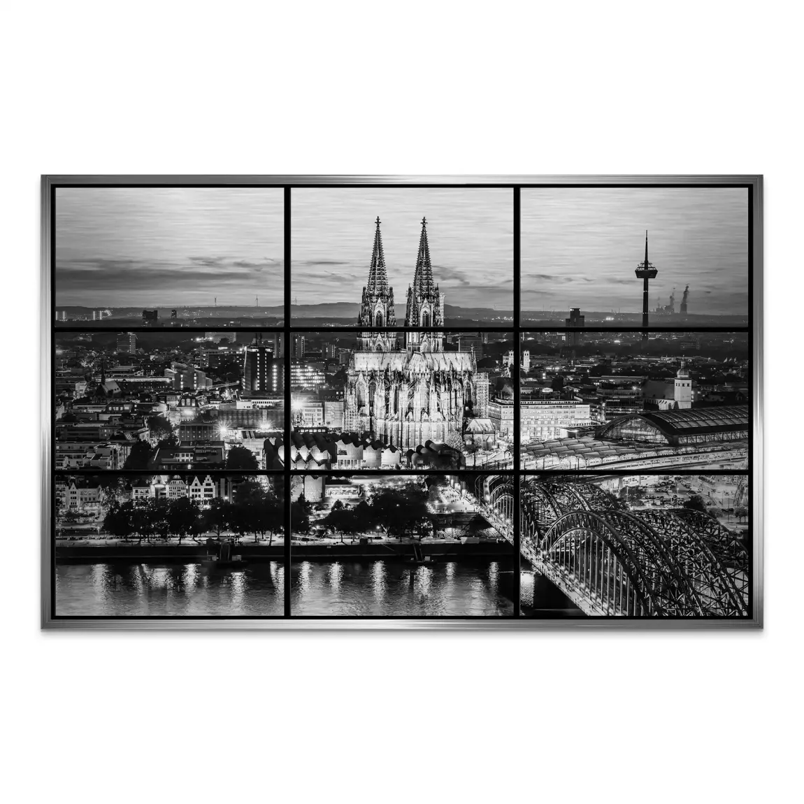 Köln Noir View AluDibond Gebürstet