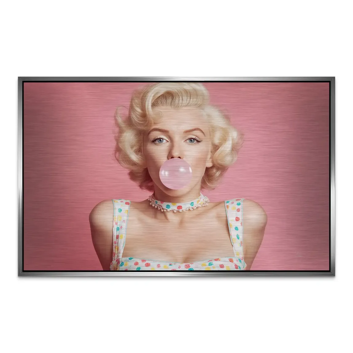 Marilyn Monroe Pink Bubble AluDibond Gebürstet