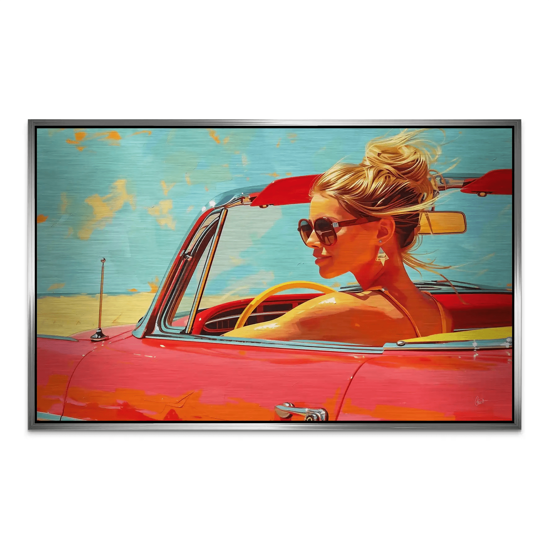 Roadtrip Pop Art AluDibond Gebürstet INGALERIE