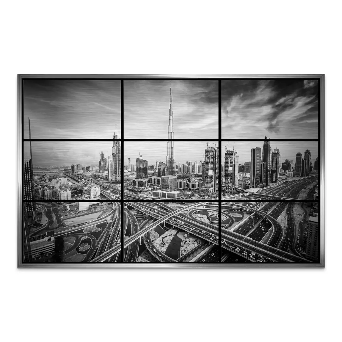 Skyline Noir Dubai AluDibond Gebürstet