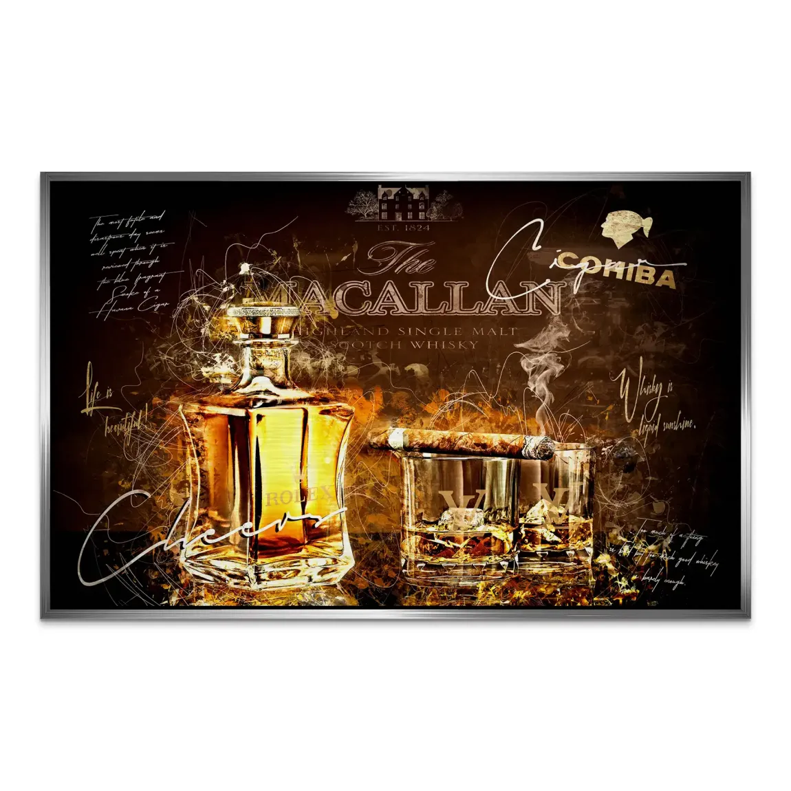 Whisky Lounge Art Alu Dibond Gebürstet INGALERIE