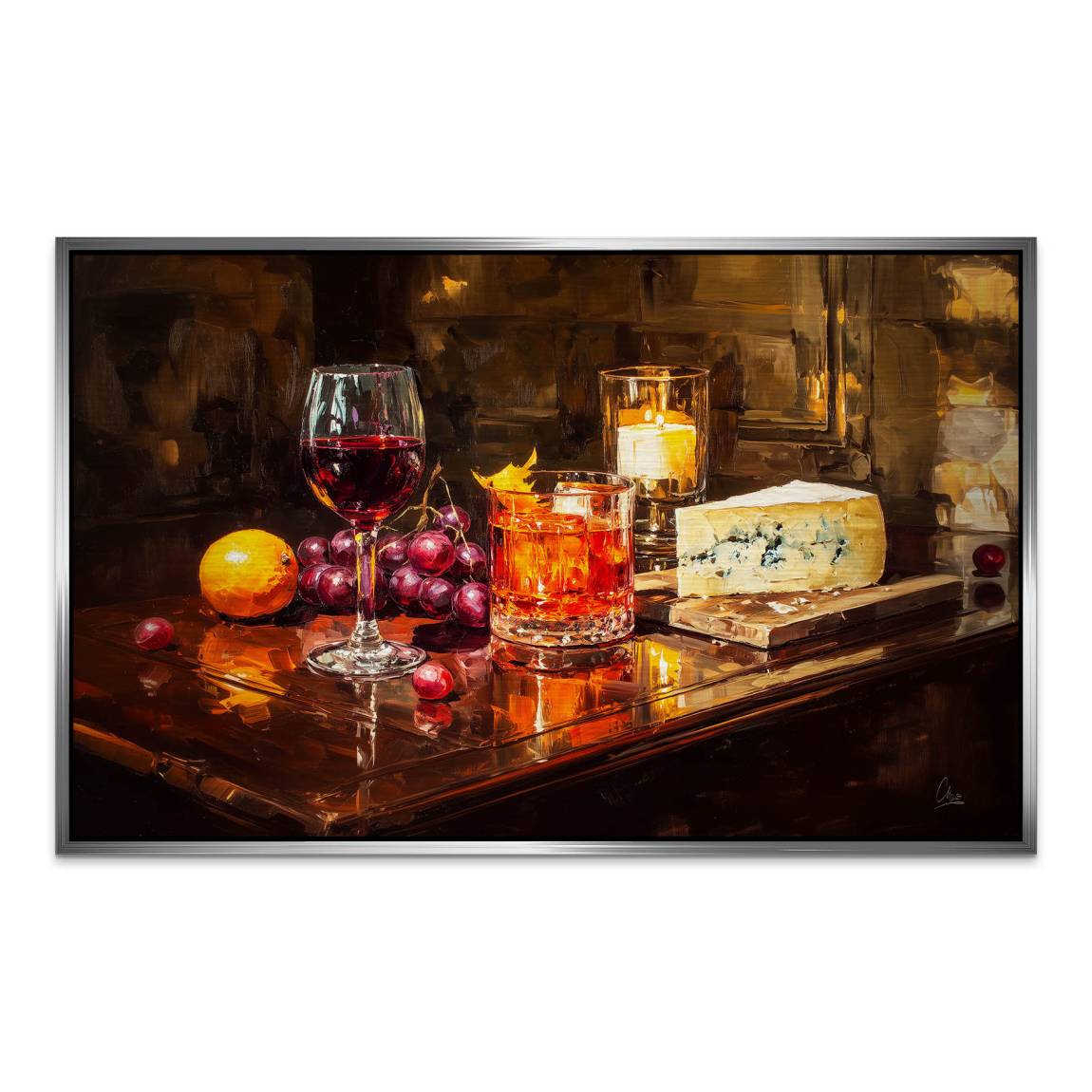 Wein im Licht Alu Dibond Gebürstet Bild