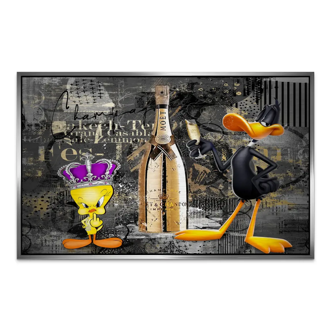 Tweety Duffy Champagner Aluminiumbild gebürstet