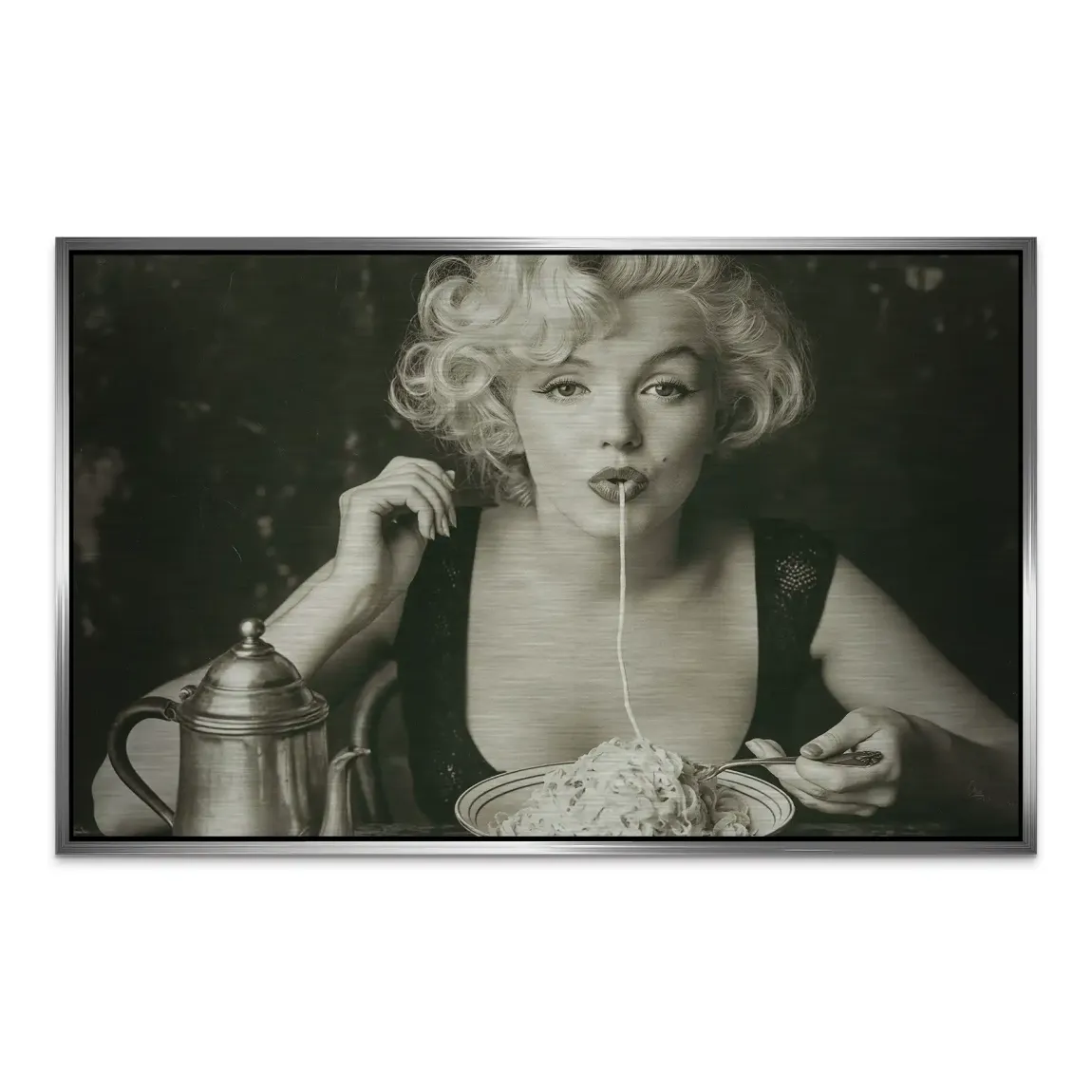 Marilyn Pasta Aluminiumbild gebürstet