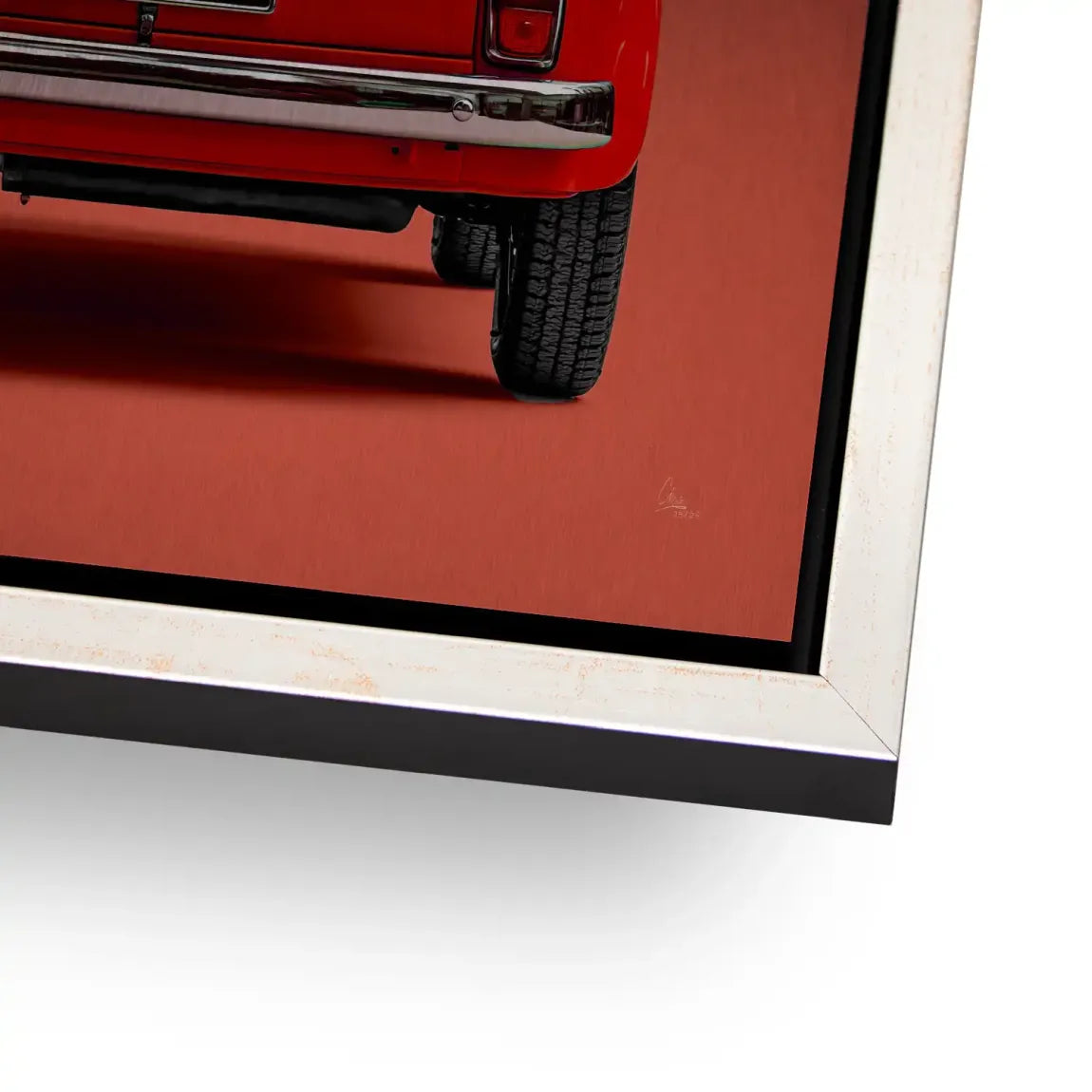 Fiat 500 Rosso Aluminiumbild gebürstet