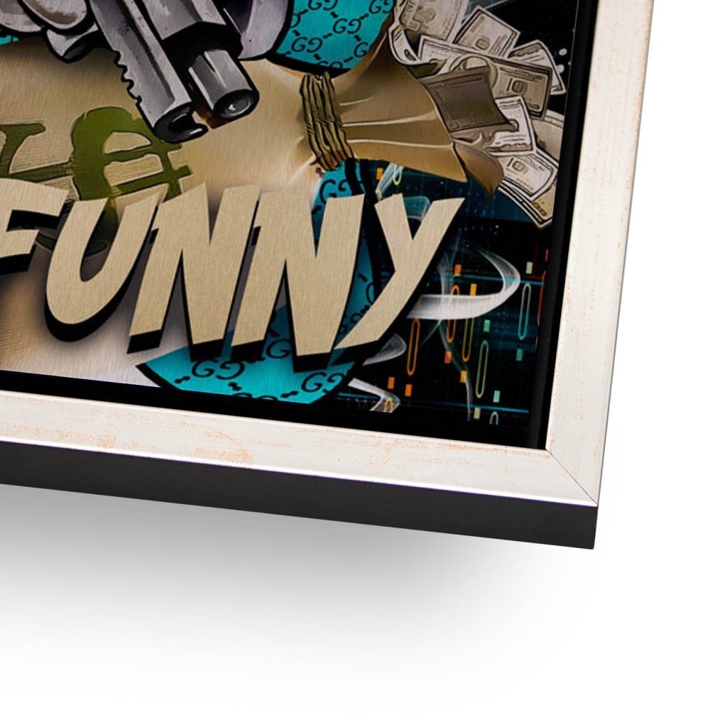 Dagobert Duck No Funny Pop Art Aludibond Brush Bild INGALERIE