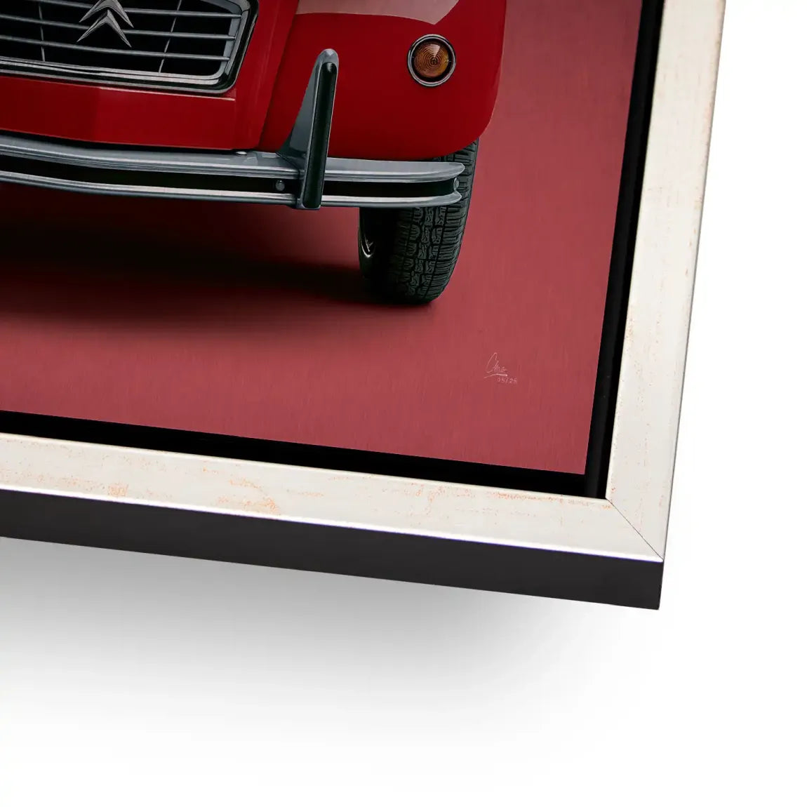 Citroen 2CV Rouge Aluminiumbild gebürstet