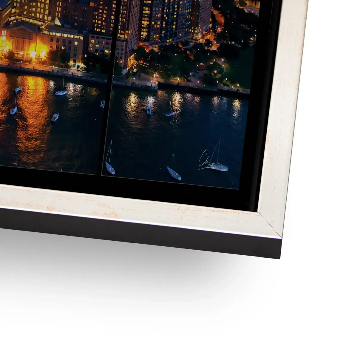 Skyline Lights New York Alu Gebürstet Bild