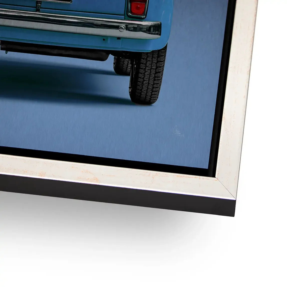 Fiat 500 Azzurro Aluminiumbild gebürstet