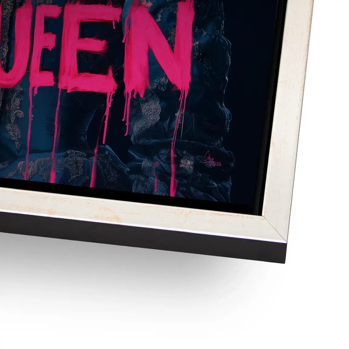 Queen Neon Art Alu Gebürstet Bild