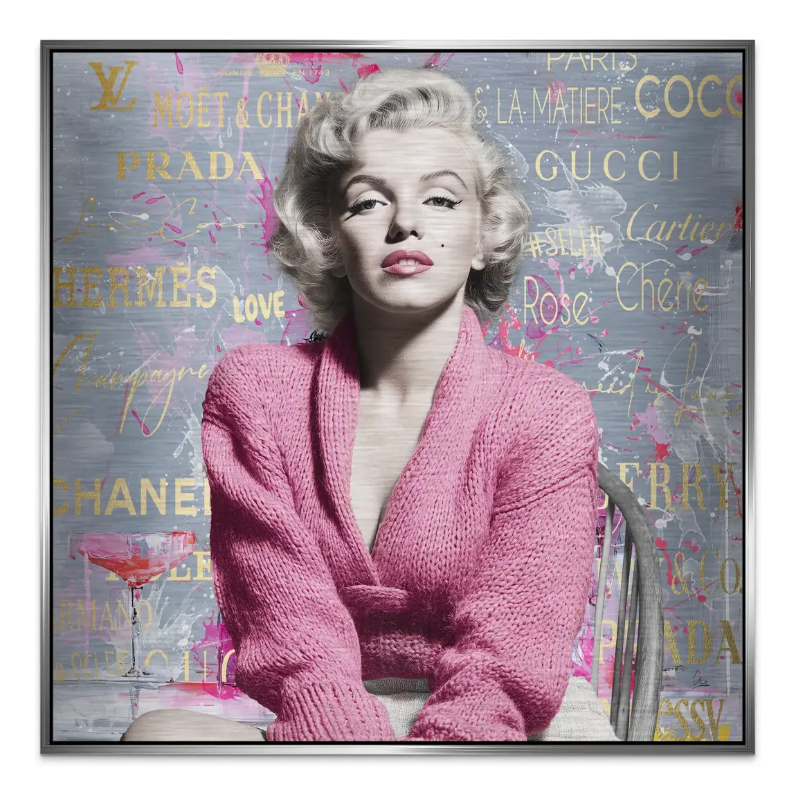 Marilyn Monroe Luxury Style Alu Gebürstet Bild