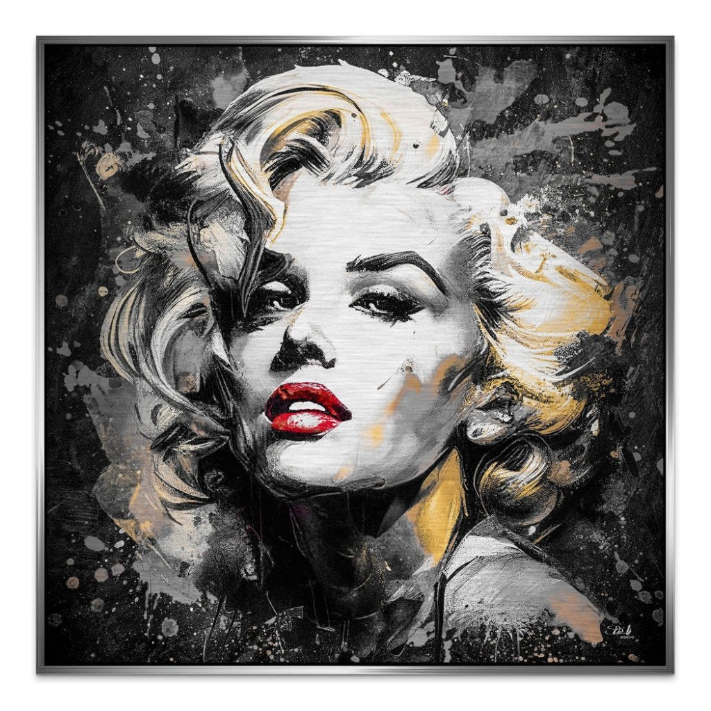 Marilyn Monroe Abstrakt Black Alu Gebürstet Bild INGALERIE