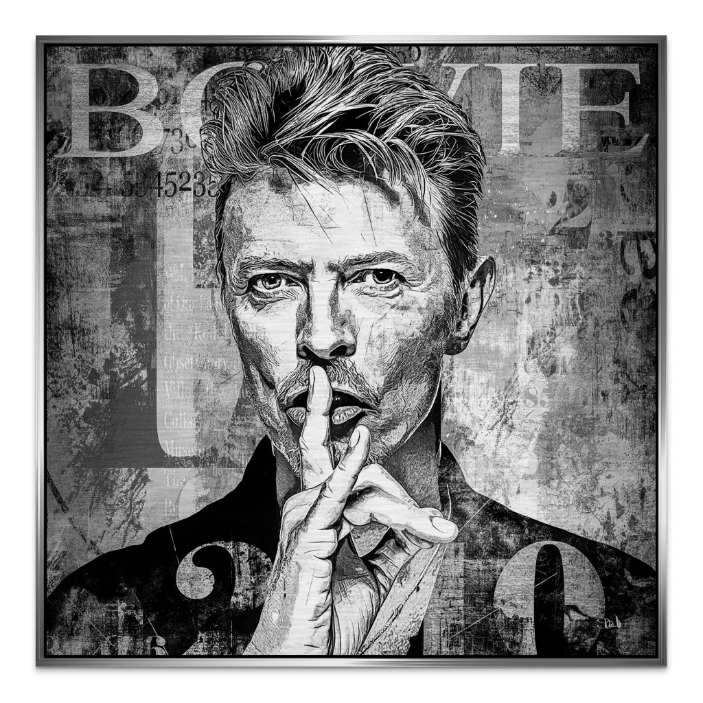 David Bowie Abstrakt Luxury Dark Style Alu Gebürstet INGALERIE