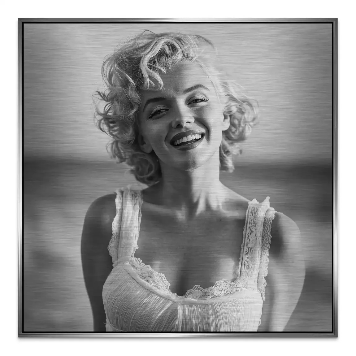 Marilyn Monroe Summer Beach Alu Gebürstet Bild
