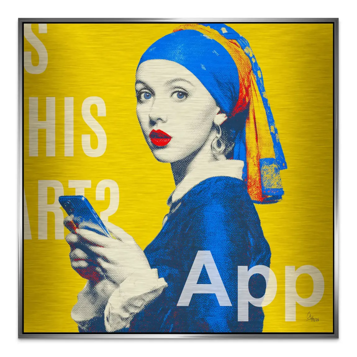 Das Mädchen mit dem Perlenohrring Alu Gebürstet Bild